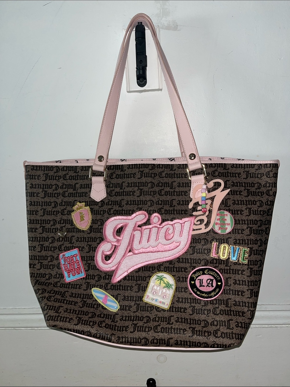 Juicy Couture Pink Logo Patch Tote Bag NWOT